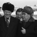 Л. И. Брежнев и Д. Форд в подаренной ему генсеком ондатровой шапке, 1976 год