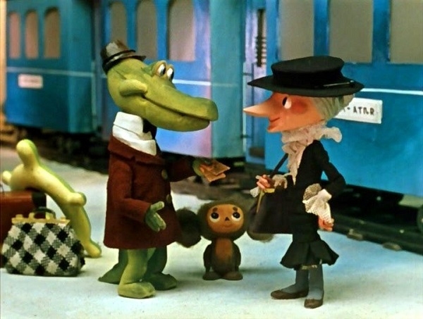 Фото: Друзья навеки. Крокодил Гена, Чебурашки и старуха Шапокляк. 1974 год