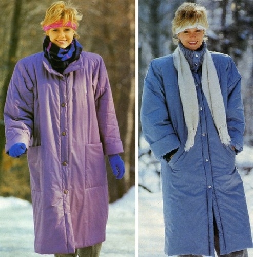 Фото: Советская мода 80х. Дутые пальто. 1986 год