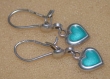 Серьги 916 серебро СССР эмаль